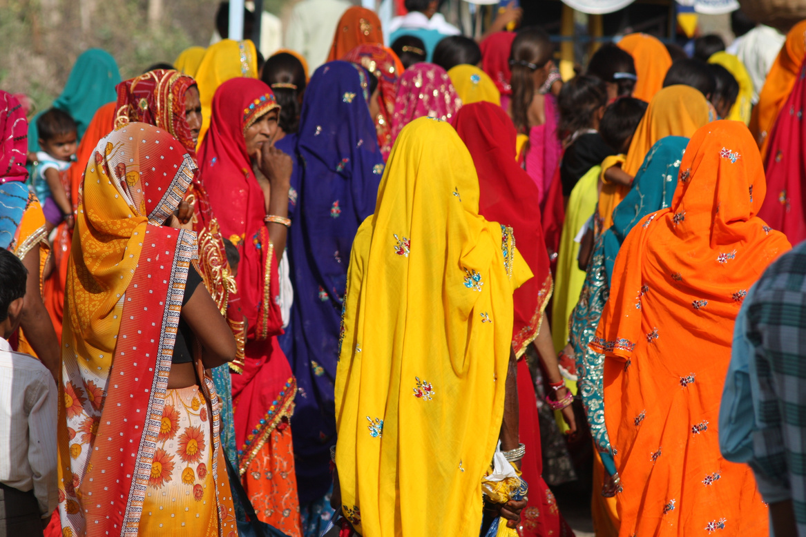 Women Wearing Colorful Sarees